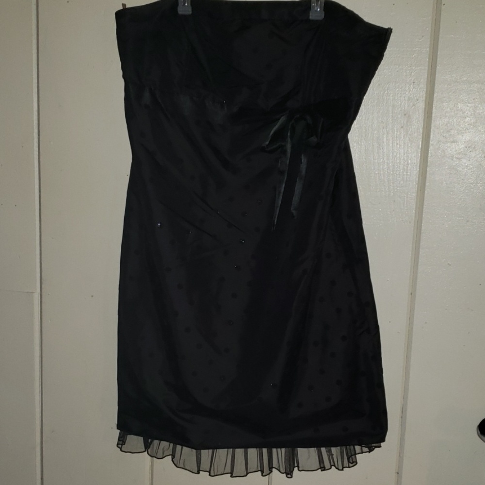 Strapless Black Polka Dot Rockabilly Dress